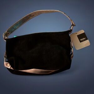Vintage Mossimo Supply Co. Black and Silver Shoulder Bag